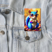 Niedlicher blauer Eichhörnchen mit Brille-56786 Button (Insitu)
