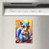 Niedlicher blauer Eichhörnchen mit Brille-56786 Magnet (In Situ (Geschirrspüler))