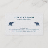 Niedlicher Blauer Elefant Farbenfrohe botanische B Visitenkarte (Rückseite)