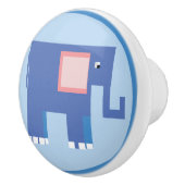 Niedlicher Blauer Elefant Keramikknauf (Rechts)