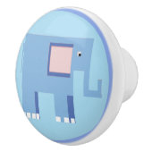 Niedlicher Blauer Elefant Keramikknauf (Rechts)