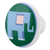Niedlicher Blauer Elefant Keramikknauf (Rechts)