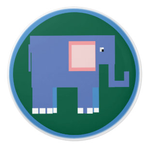 Niedlicher Blauer Elefant Keramikknauf