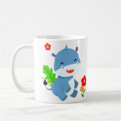 Niedlicher blauer Elefant mit roten Blume Kaffeetasse (Links)