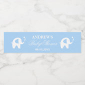 Niedlicher blauer Elefant personalisierte Jungen D Wasserflaschenetikett (Einzelnes Label)