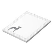 Niedlicher, blauer Grauhund mit Pfoten Notizblock (Rotiert)