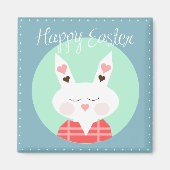 Niedlicher blauer Happy-Ostersonnengitter Magnet (Vorne)