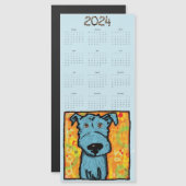 Niedlicher blauer Hund, magnetisch, Jahr zum Anzei Magnetkarte (Vorne/Hinten)