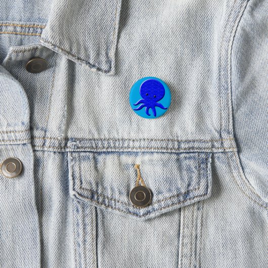 Niedlicher Blauer Kraken Button (Beispiel)