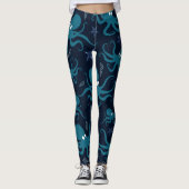 Niedlicher Blauer Kraken Leggings (Vorderseite)