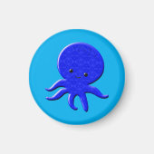 Niedlicher Blauer Kraken Magnet (Vorne)