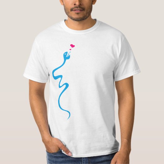 Niedlicher blauer liebevoller T-Shirt (Vorderseite)
