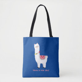 Niedlicher blauer Llama Alpaca Lama Tasche