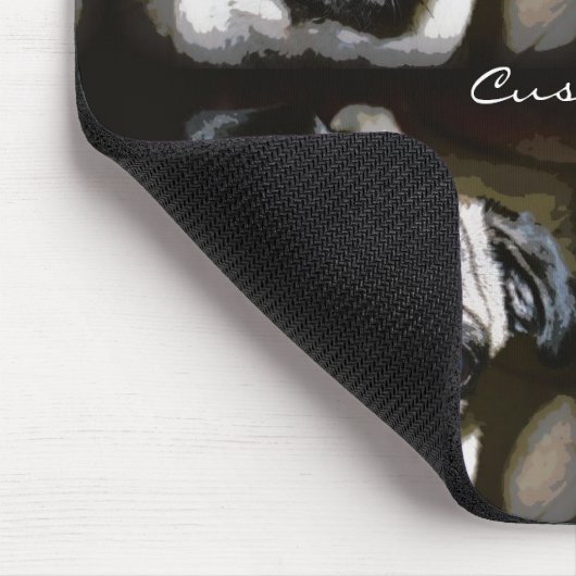 niedlicher blauer mit Augen Mops gegenüber Thunder Mousepad (Ecke)