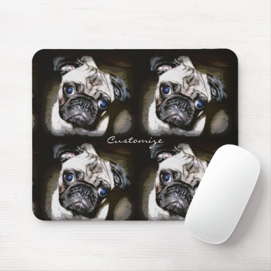 niedlicher blauer mit Augen Mops gegenüber Thunder Mousepad (Mit Mouse)