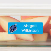 Niedlicher, blauer Nacktschnecken-Cartoon personal Etiketten (Befestigt)