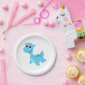 Niedlicher blauer Nessie Pappteller (Party)