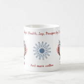 Niedlicher blauer Polar Fox, floraler Hintergrund. Kaffeetasse (Mittel)