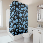 Niedlicher Blauer Random Skulls Muster Duschvorhan Duschvorhang (Beispiel)