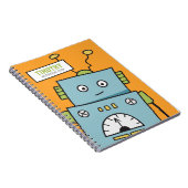 Niedlicher Blauer Roboter mit Personalisiertem Nam Notizblock (Rechte Seite)