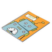 Niedlicher Blauer Roboter mit Personalisiertem Nam Notizblock (Linke Seite)