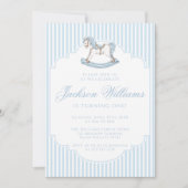 Niedlicher, blauer Rockpferd, Stiefelschwanz Einladung (Vorderseite)