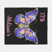 Niedlicher Blauer Rosa Goldbarmherziger Name Gebur Fleecedecke (Vorderseite (Horizontal))