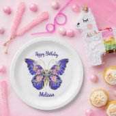 Niedlicher Blauer Rosa Goldbarmherziger Name Gebur Pappteller (Party)