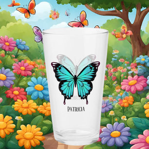 niedlicher Blauer Schmetterling Glas