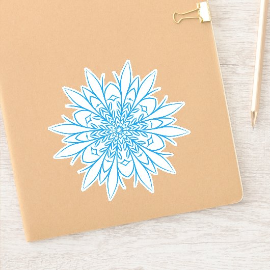 Niedlicher Blauer Schneeflocken Aufkleber (Notizbuch)