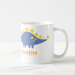 Niedlicher blauer Stegosaurus-Dinosaurier für Kaffeetasse