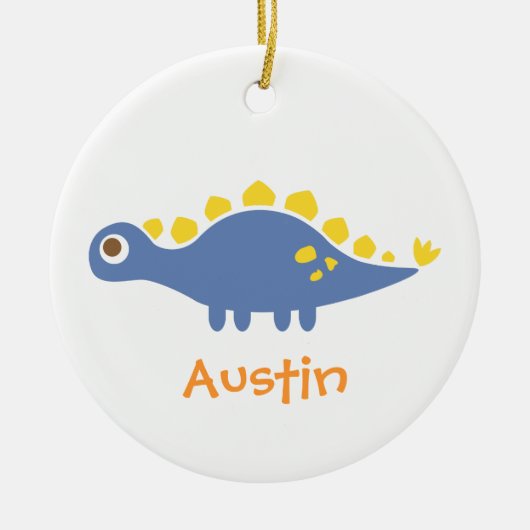 Niedlicher blauer Stegosaurus-Dinosaurier für Keramik Ornament (Vorne)