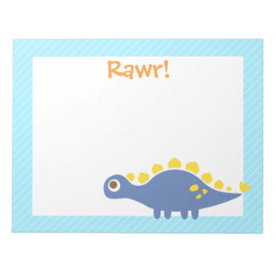 Niedlicher Blauer Stegosaurus Dinosaurier für Kind Notizblock