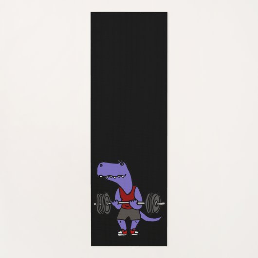 Niedlicher blauer T-rex DinosaurierWeightlifter Yogamatte (Vorderseite)