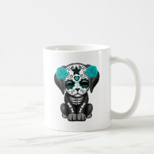 Niedlicher blauer Tag des toten Welpen-Hundes Kaffeetasse
