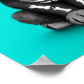Niedlicher Blauer Tag des toten Welpenhundes Poster (Ecke)