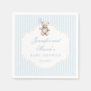 Niedlicher blauer Tedbear baby Boy Dusche Paper Na Serviette