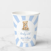 Niedlicher blauer Teddy Bär Baby Boy Duschpapier B Pappbecher (Rückseite)