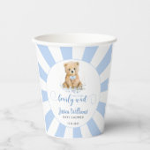 Niedlicher blauer Teddy Bär Baby Boy Duschpapier B Pappbecher (Vorderseite)