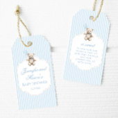 Niedlicher blauer Teddy Bär Babydusche Danke Geschenkanhänger