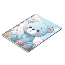 Niedlicher blauer Teddybär im Garten