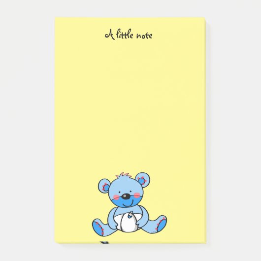 niedlicher blauer Teddybär Post-it Klebezettel (Vorderseite)
