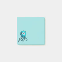 Niedlicher Blauer Tintenfisch - Kawaii Cartoon Sea