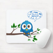 Niedlicher blauer Twittervogel-Cartoon Mousepad (Mit Mouse)