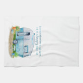Niedlicher blauer Vintager Retro Camper-Wohnwagen Geschirrtuch (Horizontal)