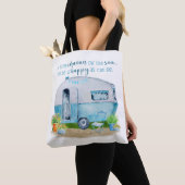 Niedlicher blauer Vintager Retro Camper-Wohnwagen Tasche (Von Nahem)