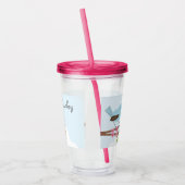 Niedlicher Blauer Vogel in Blossom Tree Personalis Acryltrinkbecher (Links)