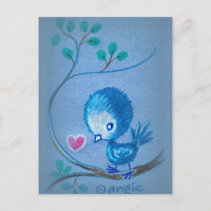Niedlicher blauer Vogel Postkarte