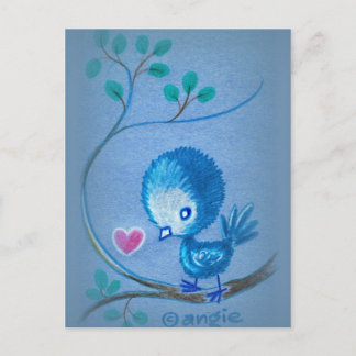 Niedlicher blauer Vogel Postkarte