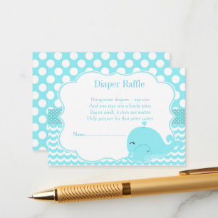 Niedlicher Blauer Wal mit Windeln Begleitkarte